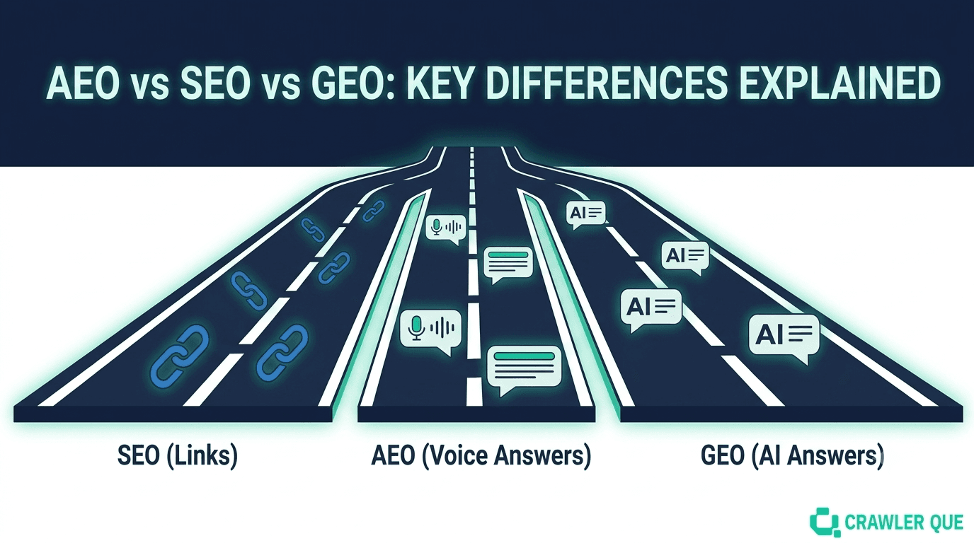 AEO vs SEO vs GEO: What Is the Difference and Which One Should You Focus On?
